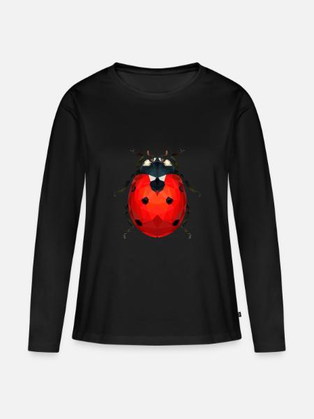 Marienkäfer - Frauen Premium Bio Langarmshirt - Schwarz