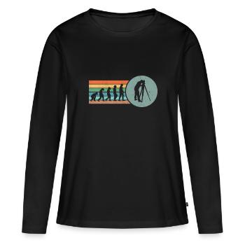 Retro Land Surveying Human Evolution Engineer Land - Women's Premium Organic Long Sleeve Shirt - black - Front - Julia (174cm)