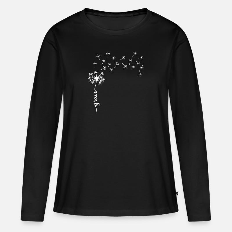 Grace Löwenzahn Design - Frauen Premium Bio Langarmshirt - Schwarz