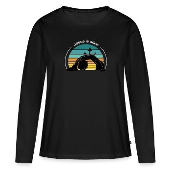 Jesus is alive - Women's Premium Organic Long Sleeve Shirt - black - Front - Julia (174cm)