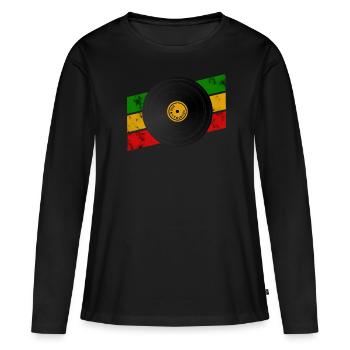 Disque de Dub Reggae - T-shirt manches longues Premium bio Femme - noir - Devant - Julia (174cm)