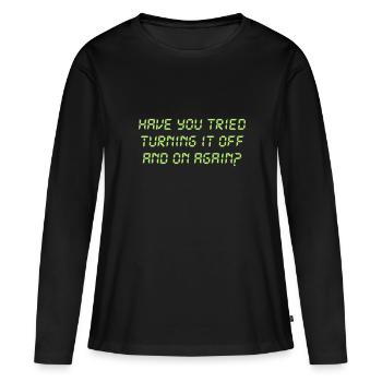 Allumer et éteindre - T-shirt manches longues Premium bio Femme - noir - Devant - Julia (174cm)