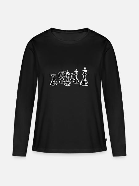 Chess figure - Ekologisk långärmad premium-T-shirt dam - svart