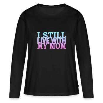 Je vis toujours avec ma mère - T-shirt manches longues Premium bio Femme - noir - Devant - Julia (174cm)