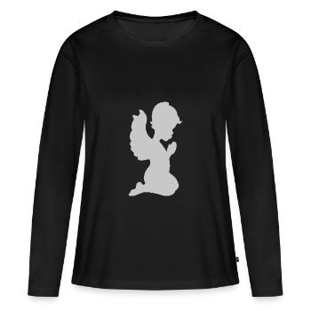 praying angel - Women's Premium Organic Long Sleeve Shirt - black - Front - Julia (174cm)
