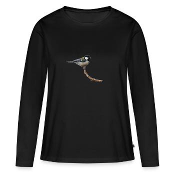 Kohlmeise - Frauen Premium Bio Langarmshirt - Schwarz - Vorne - Julia (174cm)