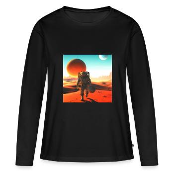 Mission Mars - T-shirt manches longues Premium bio Femme - noir - Devant - Julia (174cm)