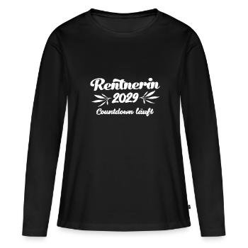 Rentnerin 2029 Countdown läuft Rente 2029 - Frauen Premium Bio Langarmshirt - Schwarz - Vorne - Julia (174cm)