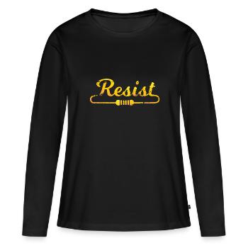 Résistance - T-shirt manches longues Premium bio Femme - noir - Devant - Julia (174cm)