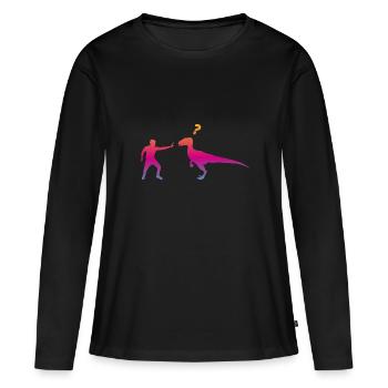 Dinosaures Velociraptor - T-shirt manches longues Premium bio Femme - noir - Devant - Julia (174cm)
