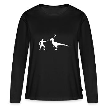 Dinosaures Velociraptor - T-shirt manches longues Premium bio Femme - noir - Devant - Julia (174cm)