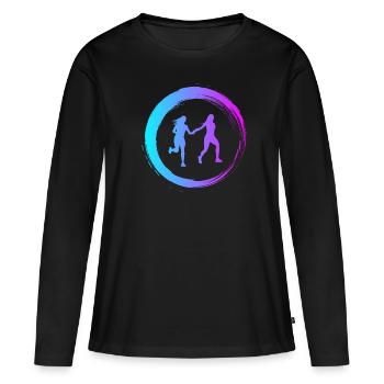 Sporty Hobby Leidenschaft Staffelauf - Frauen Premium Bio Langarmshirt - Schwarz - Vorne - Julia (174cm)