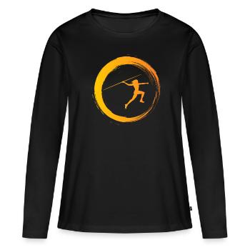 Sporty Hobby Leidenschaft Speerwurf - Frauen Premium Bio Langarmshirt - Schwarz - Vorne - Julia (174cm)