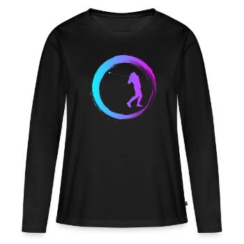 Sporty Hobby Leidenschaft Hammerwurf - Frauen Premium Bio Langarmshirt - Schwarz - Vorne - Julia (174cm)