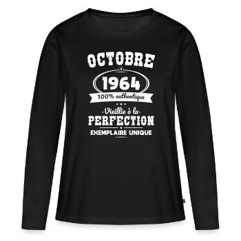 60th Anniversary - October 1964 Perfection - Women's Premium Organic Long Sleeve Shirt - black - Front - Julia (174cm)
