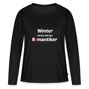 Winter Romantiker Romantisch - Frauen Premium Bio Langarmshirt - Schwarz - Vorne - Julia (174cm)