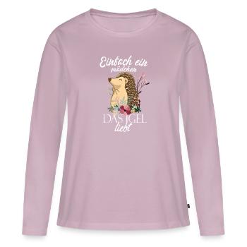 Fille aime hérisson hérisson amant cadeau - T-shirt manches longues Premium bio Femme - rose poudré - Devant - Julia (174cm)