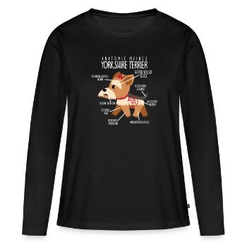 Yorkshire Terrier Anatomy Yorkie Dog Lover - Women's Premium Organic Long Sleeve Shirt - black - Front - Julia (174cm)