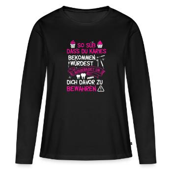 Zahnmedizinische Assistentin Zahnarzthelferin - Frauen Premium Bio Langarmshirt - Schwarz - Vorne - Julia (174cm)
