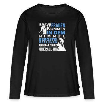 Alps Hiking Saying Mountaineer - Women's Premium Organic Long Sleeve Shirt - black - Front - Julia (174cm)