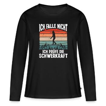 Planche de slackline Slackline d’intérieur Set Slackliner - T-shirt manches longues Premium bio Femme - noir - Devant - Julia (174cm)