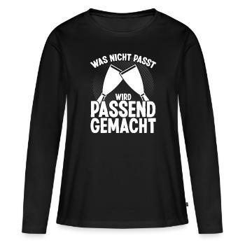 Carreleurs Artisans Chuchoteurs de carreaux - T-shirt manches longues Premium bio Femme - noir - Devant - Julia (174cm)