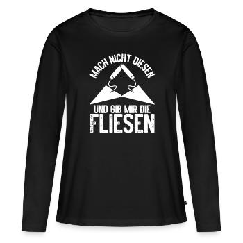 Artisan Carrelage Poseur de dalles Journeyman - T-shirt manches longues Premium bio Femme - noir - Devant - Julia (174cm)