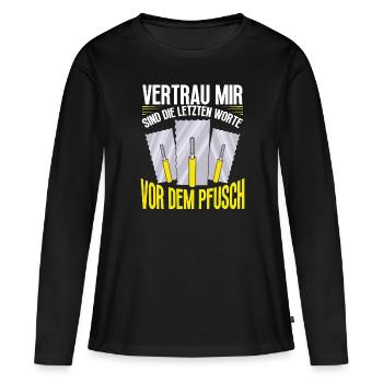 Tileur Métier de carreleur Artisan - T-shirt manches longues Premium bio Femme - noir - Devant - Julia (174cm)