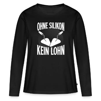 Tileur Silicone Artisan Métier Carreleur - T-shirt manches longues Premium bio Femme - noir - Devant - Julia (174cm)