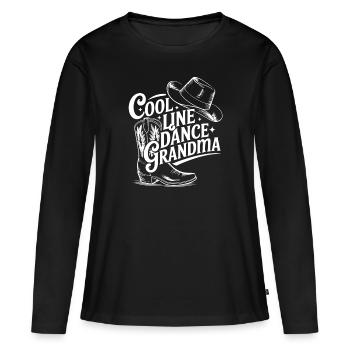 Coole Line Dance Oma. Oma hat Freude am Tanzen - Frauen Premium Bio Langarmshirt - Schwarz - Vorne - Julia (174cm)