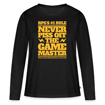 Never piss off the GM - T-shirt manches longues Premium bio Femme - noir - Devant - Julia (174cm)