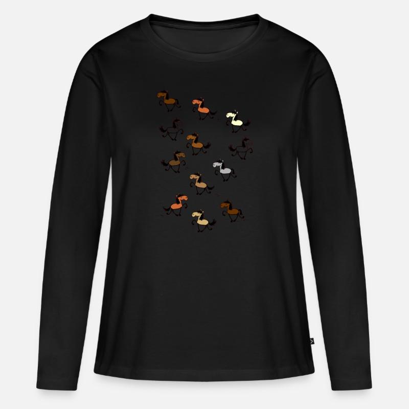 Tölter - Frauen Premium Bio Langarmshirt - Schwarz