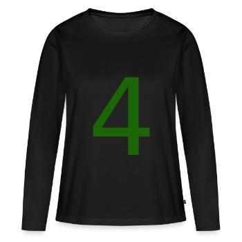 Le chiffre 4 - T-shirt manches longues Premium bio Femme - noir - Devant - Julia (174cm)
