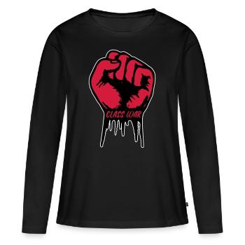 Guerre de classe - poing - T-shirt manches longues Premium bio Femme - noir - Devant - Julia (174cm)