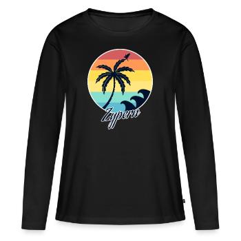 zypern - Frauen Premium Bio Langarmshirt - Schwarz - Vorne - Julia (174cm)