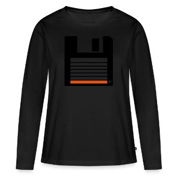 Diskette 3 Zoll 15 - Frauen Premium Bio Langarmshirt - Schwarz - Vorne - Julia (174cm)