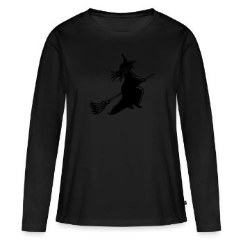 sorcière - T-shirt manches longues Premium bio Femme - noir - Devant - Julia (174cm)
