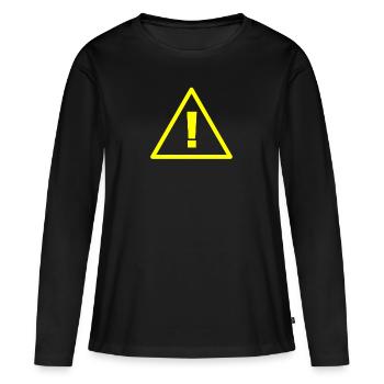 Avertissement danger icône de signe de danger - T-shirt manches longues Premium bio Femme - noir - Devant - Julia (174cm)