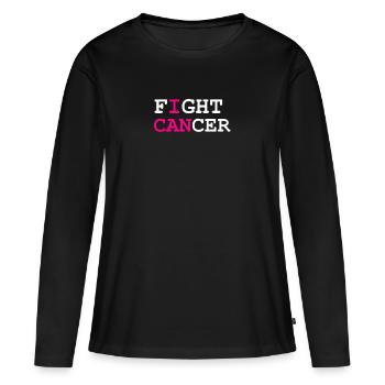 Lutte contre le cancer Cancer Cancer Hospital - T-shirt manches longues Premium bio Femme - noir - Devant - Julia (174cm)