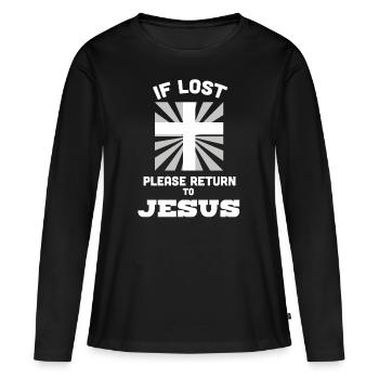 Jésus Christ Jésus aime les pèlerinages pèlerinage - T-shirt manches longues Premium bio Femme - noir - Devant - Julia (174cm)