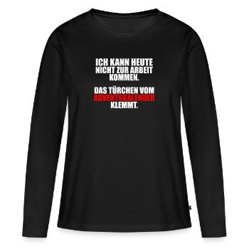 Adventskalender Türchen Schokolade Weihnachten - Frauen Premium Bio Langarmshirt - Schwarz - Vorne - Julia (174cm)