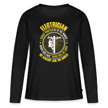 Électricien électricien électricien - T-shirt manches longues Premium bio Femme - noir - Devant - Julia (174cm)