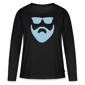 Beard Bart - Frauen Premium Bio Langarmshirt - Schwarz - Vorne - Julia (174cm)