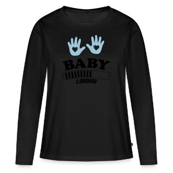 bébé loading - T-shirt manches longues Premium bio Femme - noir - Devant - Julia (174cm)