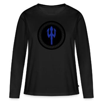 trident 002 - T-shirt manches longues Premium bio Femme - noir - Devant - Julia (174cm)