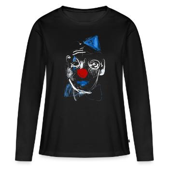 Le clown - T-shirt manches longues Premium bio Femme - noir - Devant - Julia (174cm)