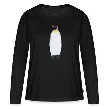 Kaiser Pinguin - Frauen Premium Bio Langarmshirt - Schwarz - Vorne - Julia (174cm)