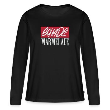 Schade Marmelade! Spruch Geschenkidee - Frauen Premium Bio Langarmshirt - Schwarz - Vorne - Julia (174cm)