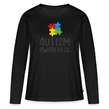 Autismus Bewusstsein - Frauen Premium Bio Langarmshirt - Schwarz - Vorne - Julia (174cm)