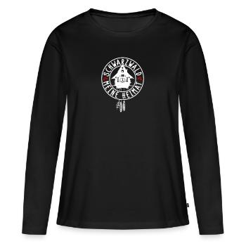 Meine Heimat Schwarzwald - Frauen Premium Bio Langarmshirt - Schwarz - Vorne - Julia (174cm)